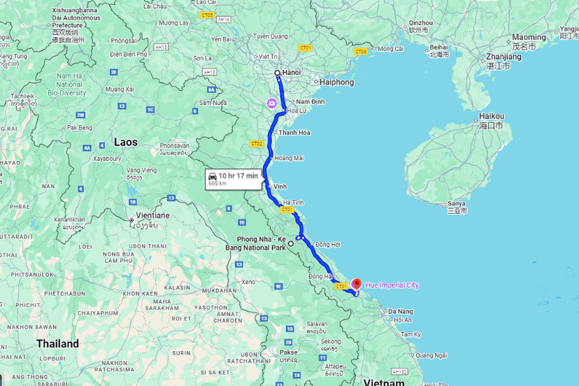 A classic route connecting Hanoi, Phong Nha–Ke Bang National Park, and the Imperial City of Hue.